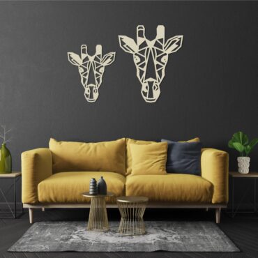 Houten Giraffe wanddecoratie - Luxigo - Lasergesnden producten